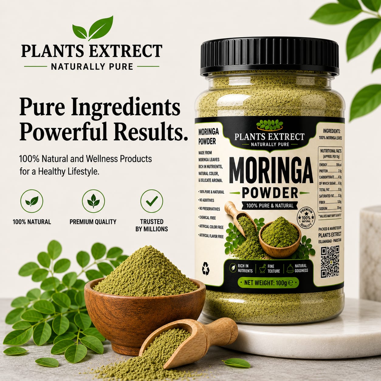 Plants Extrect Moringa Powder  | 100% Pure & Natural