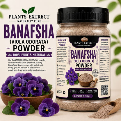 Banafsha (Viola Odorata) 50g Powder – 100% Pure & Natural Herbal Flower Powder