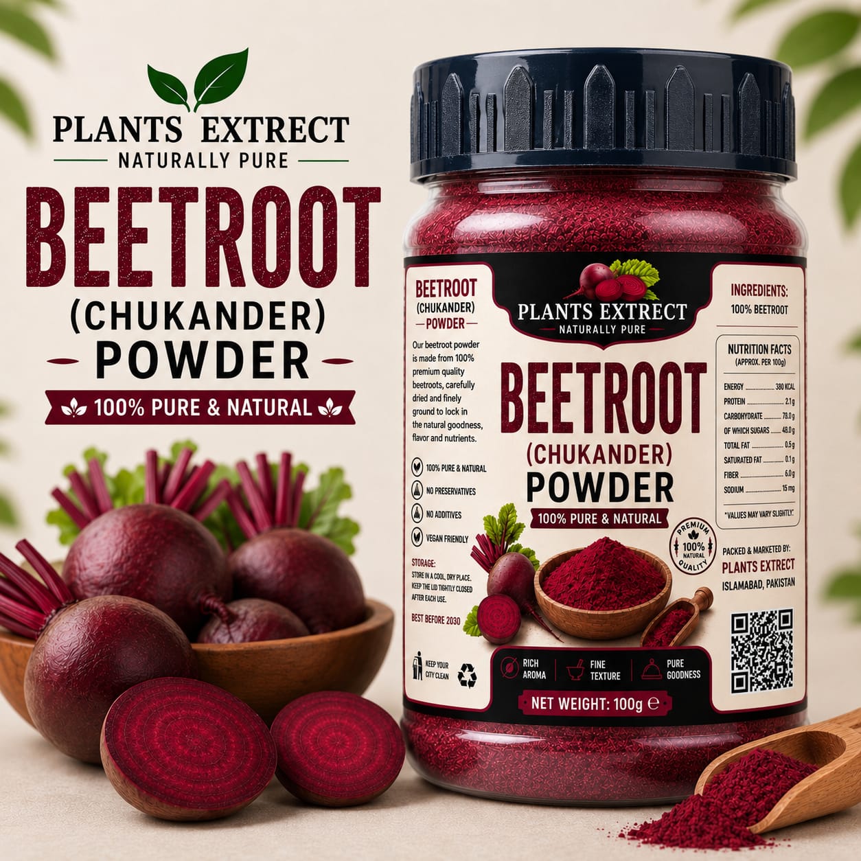 Beetroot (Chukander) Powder – 100% Pure & Natural Premium Beetroot Powder