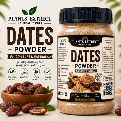 Dates Powder 100g – 100% Pure & Natural Premium Date Fruit Powder | Plants Extrect