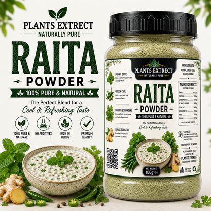 Premium Raita Powder – 100% Natural Spice Blend | Ready-to-Mix Yogurt Seasoning | Plants Extrect | 100g