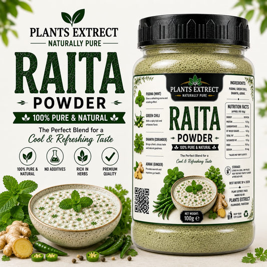 Premium Raita Powder – 100% Natural Spice Blend | Ready-to-Mix Yogurt Seasoning | Plants Extrect | 100g