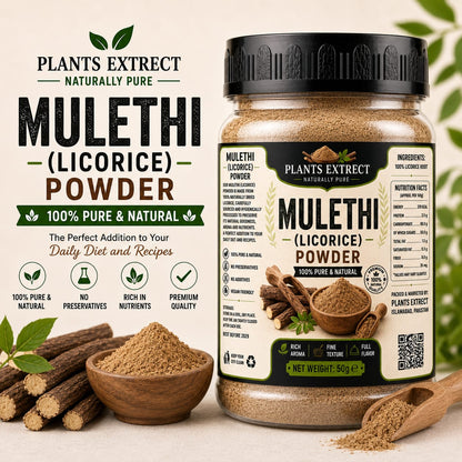 Premium Mulethi (Licorice) Powder – 100% Pure & Natural | Plants Extrect | 50g