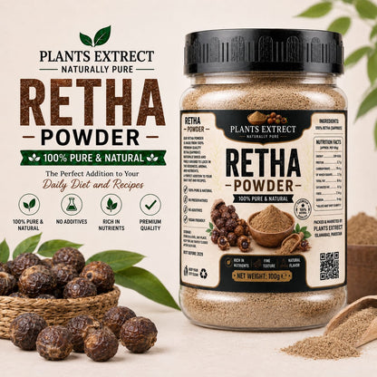 Premium Retha Powder – 100% Pure & Natural  | Plants Extrect | 100g