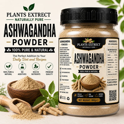 Ashwagandha Powder – 100% Pure & Natural | Premium Herbal Root Powder – 100g