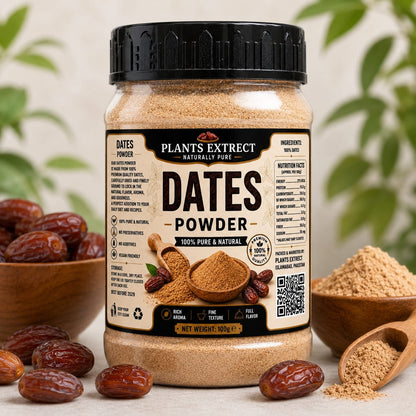 Dates Powder 100g – 100% Pure & Natural Premium Date Fruit Powder | Plants Extrect