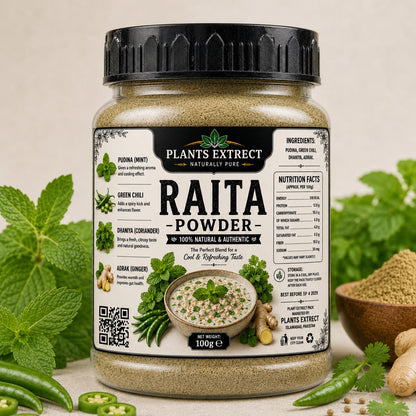 Premium Raita Powder – 100% Natural Spice Blend | Ready-to-Mix Yogurt Seasoning | Plants Extrect | 100g