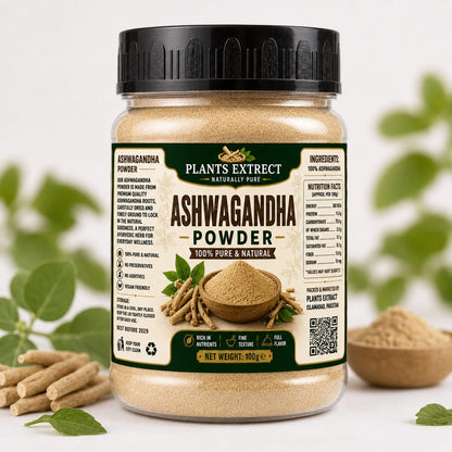 Ashwagandha Powder – 100% Pure & Natural | Premium Herbal Root Powder – 100g