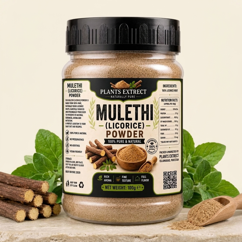 Premium Mulethi (Licorice) Powder – 100% Pure & Natural | Plants Extrect | 50g