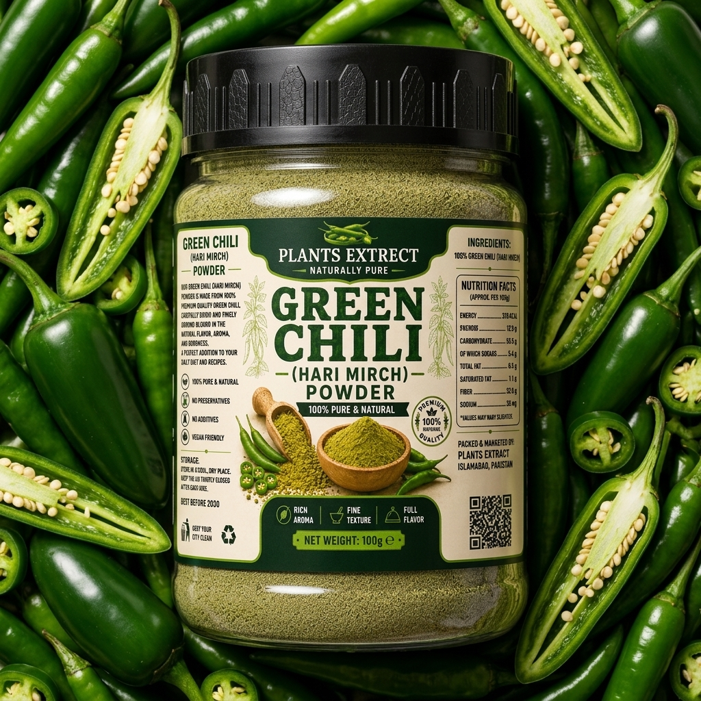 Plants Extrect Green Chili Powder (Hari Mirch) 100g | 100% Pure & Natural
