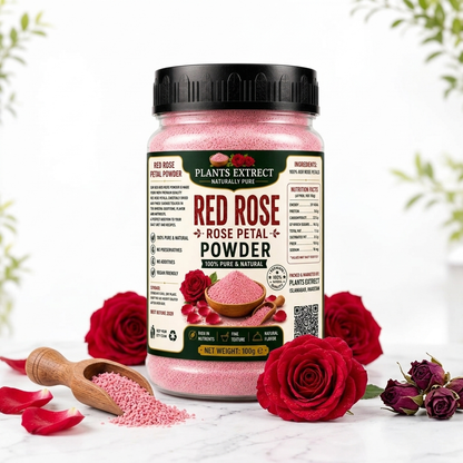 Plants Extrect Red Rose Petal Powder 100g  | 100% Pure & Natural