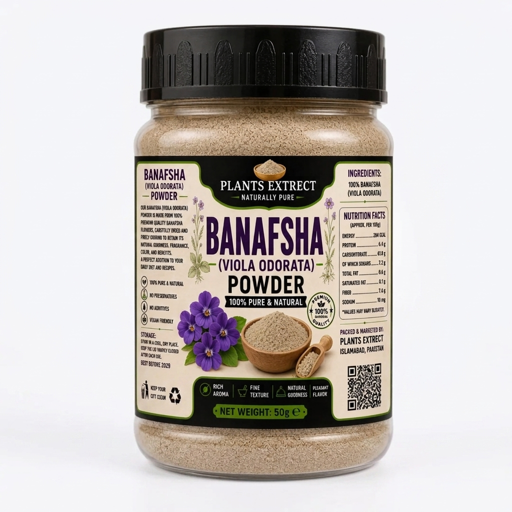Banafsha (Viola Odorata) 50g Powder – 100% Pure & Natural Herbal Flower Powder