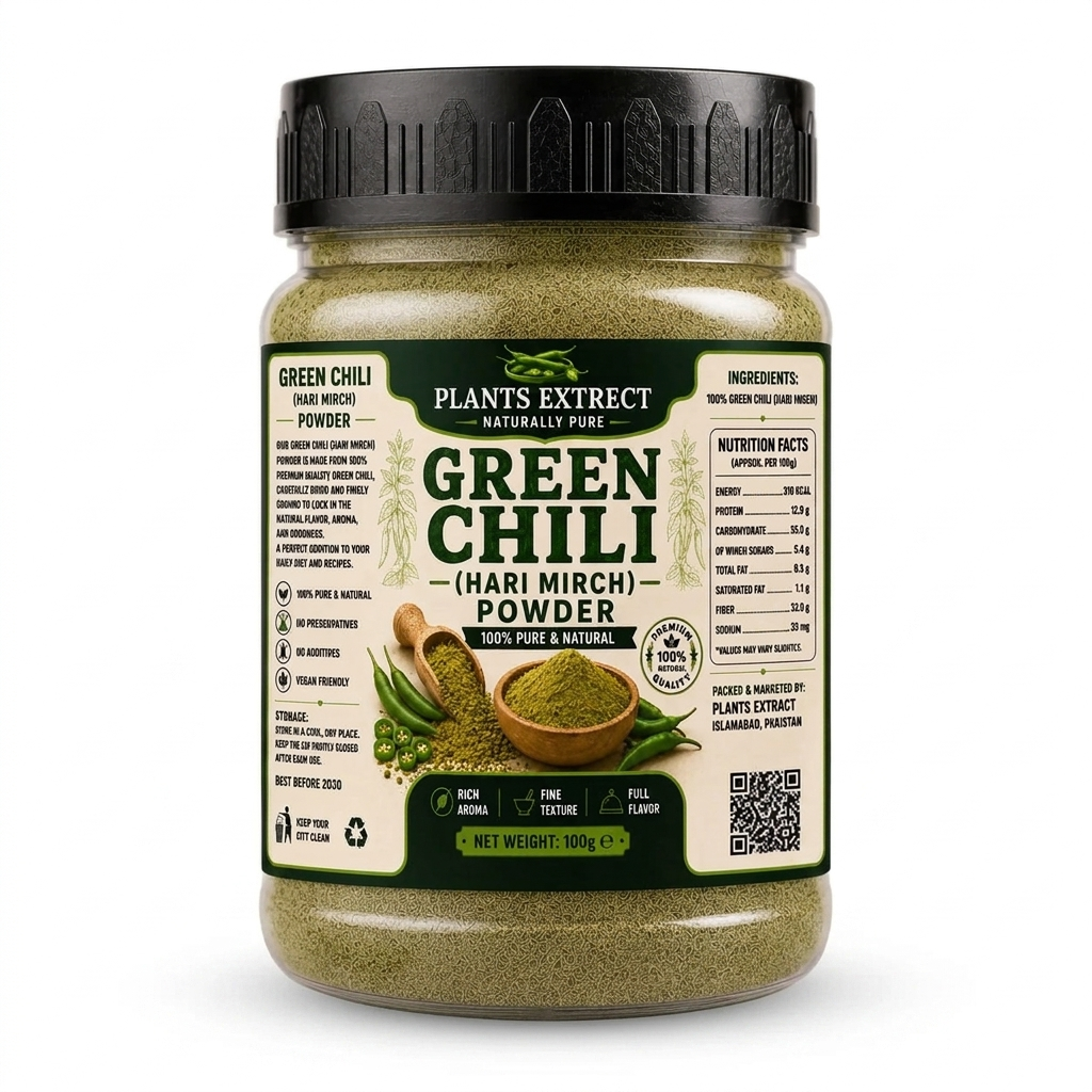 Plants Extrect Green Chili Powder (Hari Mirch) 100g | 100% Pure & Natural