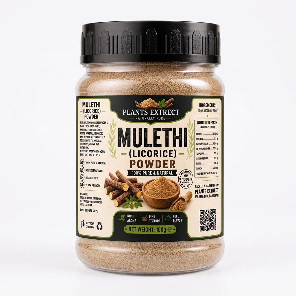 Premium Mulethi (Licorice) Powder – 100% Pure & Natural | Plants Extrect | 50g