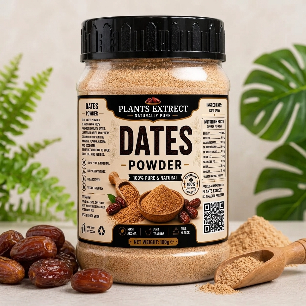 Dates Powder 100g – 100% Pure & Natural Premium Date Fruit Powder | Plants Extrect