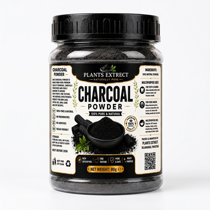 Plants Extrect Charcoal Powder – 100% Pure & Natural | Multipurpose Beauty & Skincare Powder