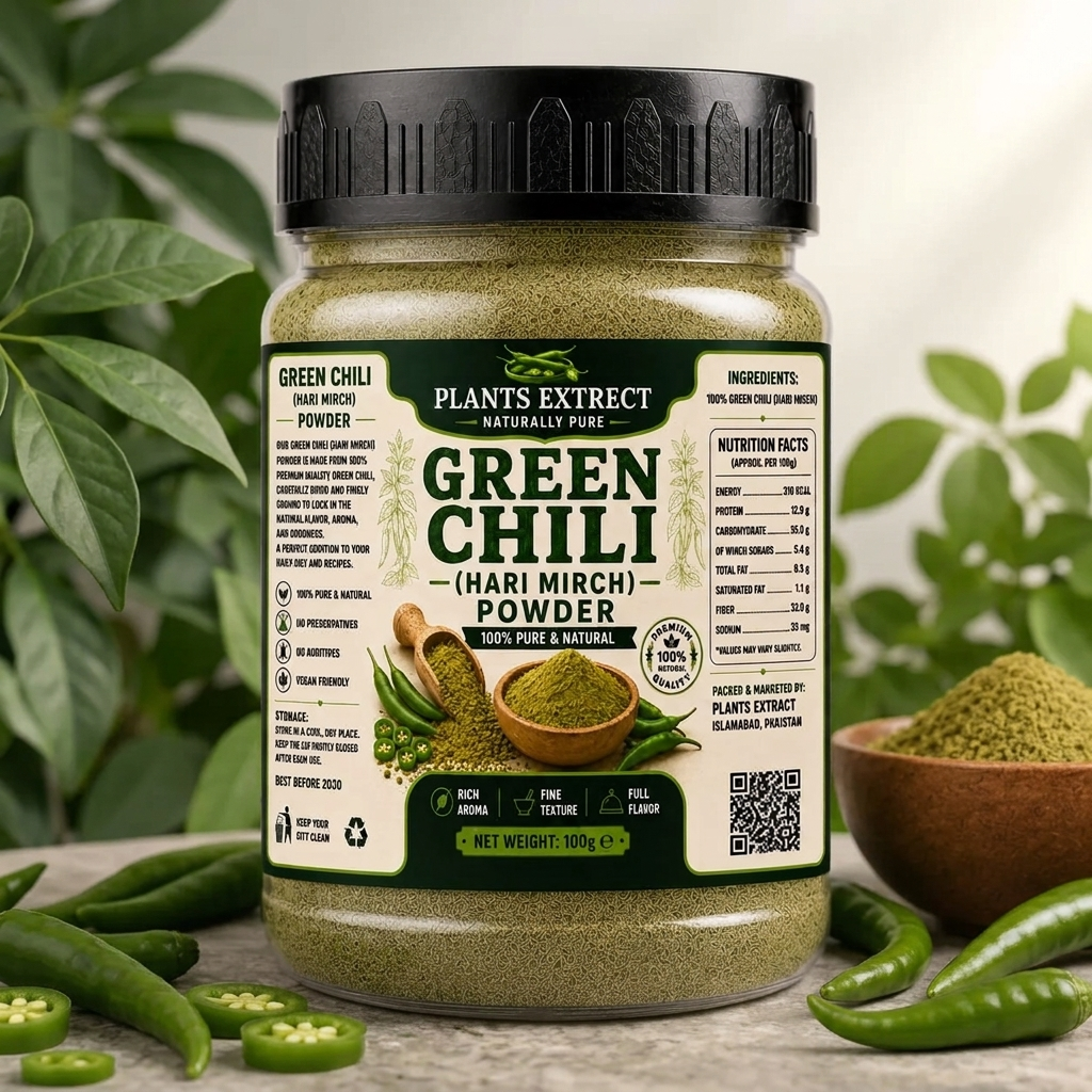 Plants Extrect Green Chili Powder (Hari Mirch) 100g | 100% Pure & Natural