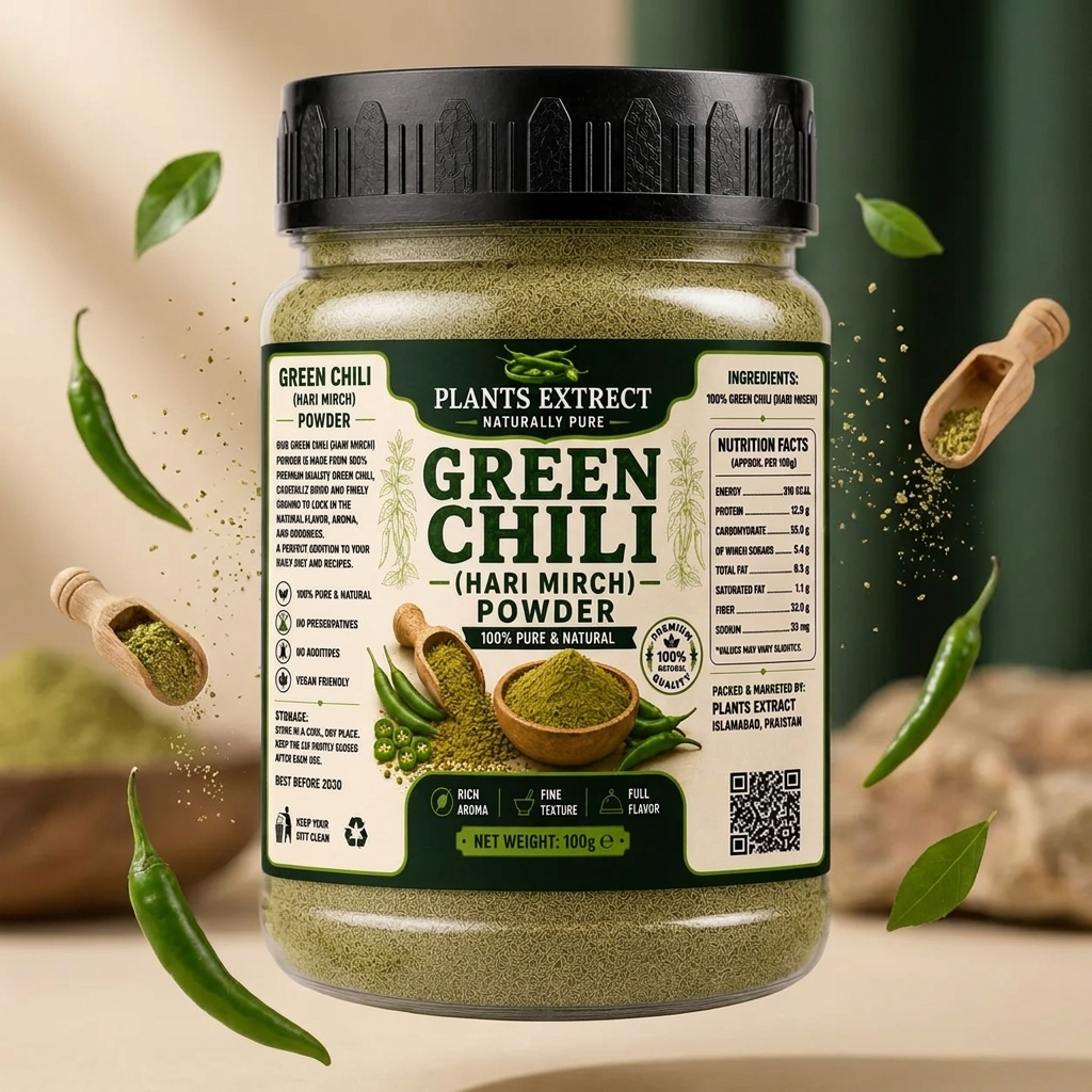 Plants Extrect Green Chili Powder (Hari Mirch) 100g | 100% Pure & Natural