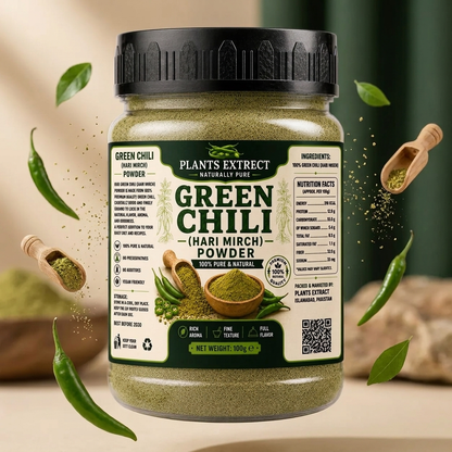 Plants Extrect Green Chili Powder (Hari Mirch) 100g | 100% Pure & Natural